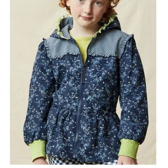 NewMatilda Jane Girls Blue Hooded Jacket Size 16 Floral Enchanted Garden - Picture 1 of 15